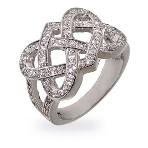 Sparkling Cz Celtic Knot Sterling Silver Ring Eve S Addiction