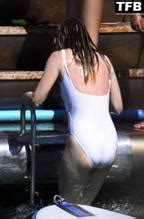 Ellen Pompeo Sexy Seen Flaunting Her Hot Body In A White Swimsuit On A Yacht In Sardinia AZNude