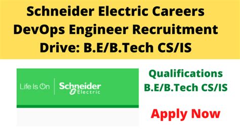 Schneider Electric Careers Devops Engineer Recruitment Drive B E B