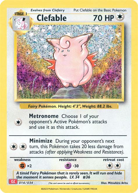 Clefable Pok Mon Trading Card Game Classiccharizard Clc