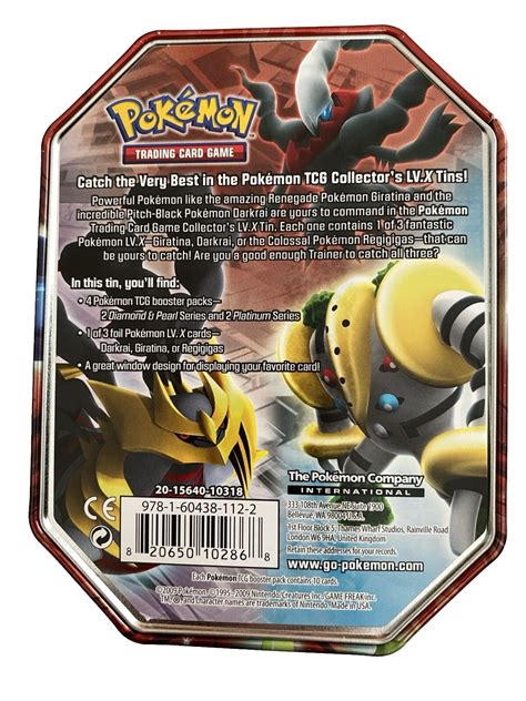 Pokémon 2009 Open Tin Giratina Lvx Promo 4 Vintage Booster Packs