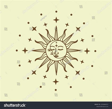 Celestial Sun Moon Vector Decorative Slogan Stock Vector Royalty Free