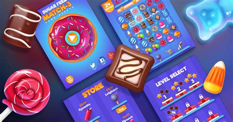 Sugar Free Match 3 2d Icons Unity Asset Store