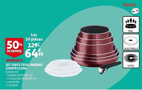 Promo Set 10 Pcs Tefal Ingenio Cook N Clean Chez Auchan ICatalogue Fr