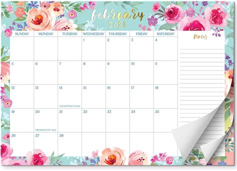 S O Calendario Da Tavolo Grande Con Motivo Floreale Ad Acquerello Da