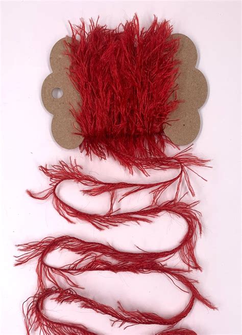 3 Yds Eyelash Trim 12 Red Novelty Fibers Scrapbook Etsy