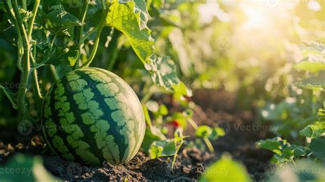 watermelon   field  stock photo  vecteezy