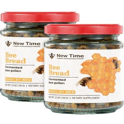 2 Jars Bee Bread Pure Fermented Bee Pollen Organic Raw Perga 2 X 35