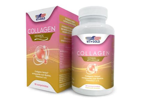Colágeno Verisol com Biotina e Vitaminas Vitgold 90 comprimidos com o ...