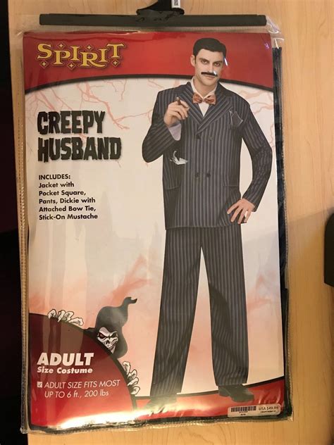 Spirit Halloween Creepy Husband Costume New In Package Plus Size Up