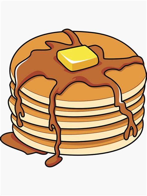 "Pancake cartoon illustration" Sticker for Sale by Misscartoon | Redbubble