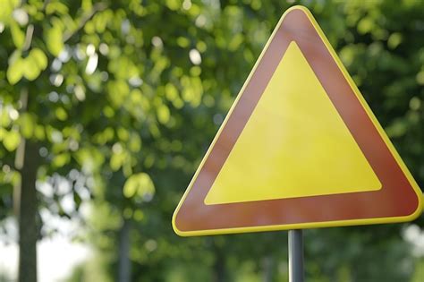Premium Photo Yellow Road Sign Geometric Shape