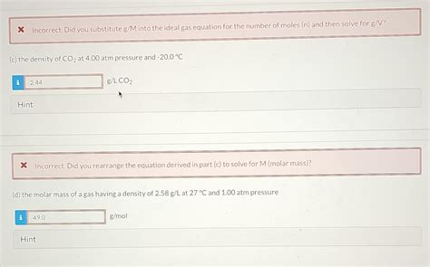 Solved Using The Ideal Gas Law Calculate The Following X