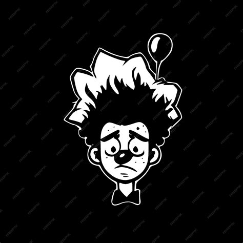 Palhaço Preto E Branco - Palhaço ilustração vetorial preto e branco | Vetor Premium