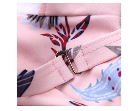 FREE SHIPPING Women Deep V Neck Sexy Bikini Slim Bodysuit Floral Printed Swimsuit Push Up Padded