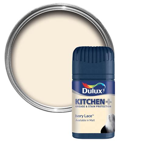 Dulux Kitchen Ivory Lace Matt Emulsion Paint 0.05L Tester Pot ...