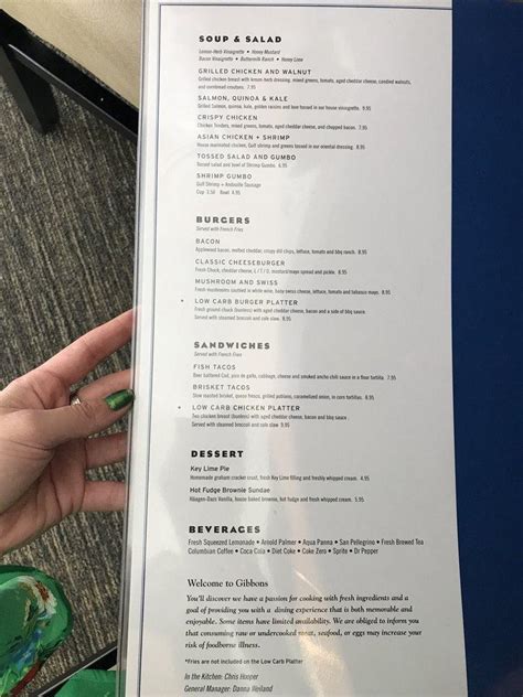 Menu At Gibbons Fine Grill Restaurant Shreveport
