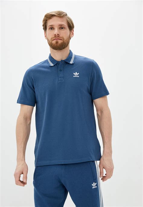 Поло adidas Originals, цвет: синий, AD093EMHLIO1 — купить в интернет ...