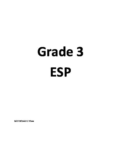 Esp Grade 3 Lesson Plan Pdfcoffeecom