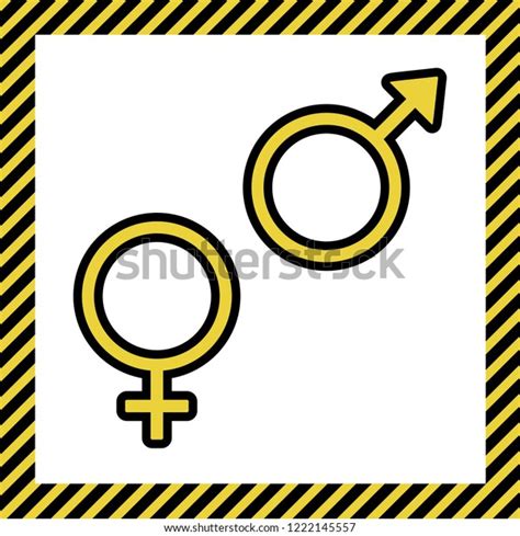 Sex Symbol Sign Vector Warm Yellow Stock Vector Royalty Free Shutterstock