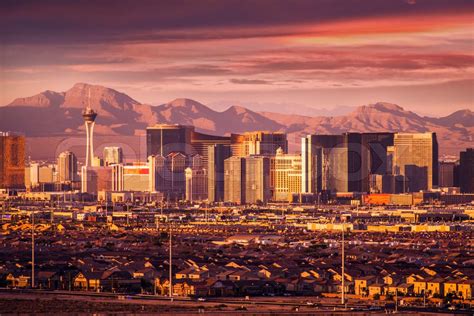 Las Vegas Strip Skyline Stock Image Colourbox