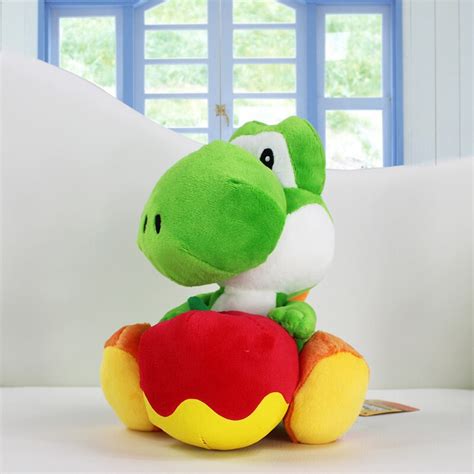 2016 New 17cm Yoshi with Apple Plush Doll Toy Super mario yoshi plush toy Christmas Gift Free ...