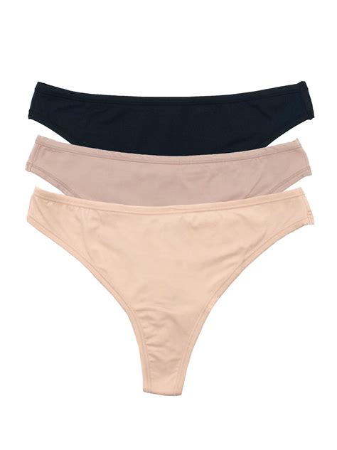Felina Women S Blissful Super Stretchy Thong Pack Naked Nudes X X Walmart