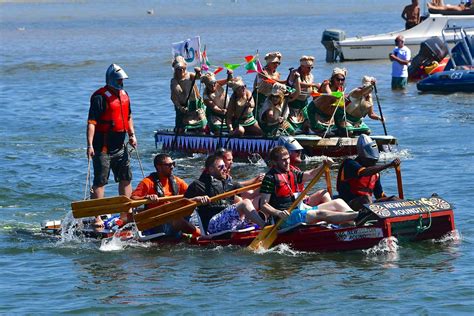 mudeford lifeboat funday raft race raises thousands  local rnli
