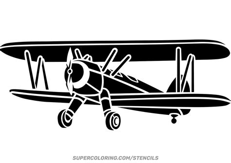 Stencil Of Biplane Free Printable Papercraft Templates