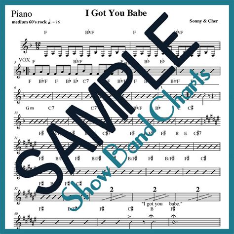 I Got You Babe Sonny Cher Show Band Charts