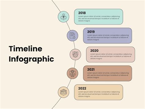 Flache timeline infografik vorlage mit fünf optionen oder schritten