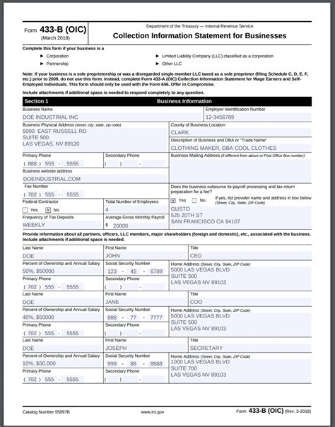 Irs Form 433 A Printable Printable Forms Free Online