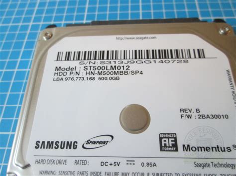 Samsung ST500LM012 500GB SATA 2.5" HDD Hard Drive for PS3, PS4, Xbox ...
