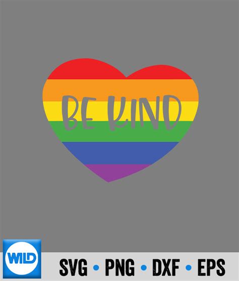 Lgbtq Svg Lgbt Be Kind Gay Pride Lgbt Heart Love Flag Retro Vintage Svg Wildsvg