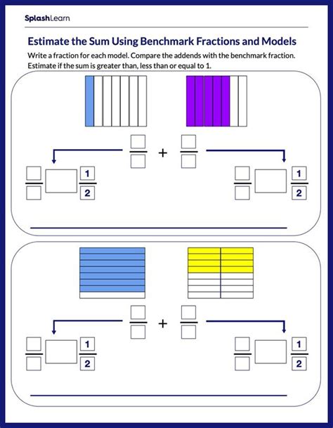 Estimating The Sum Using Models Math Worksheets Splashlearn