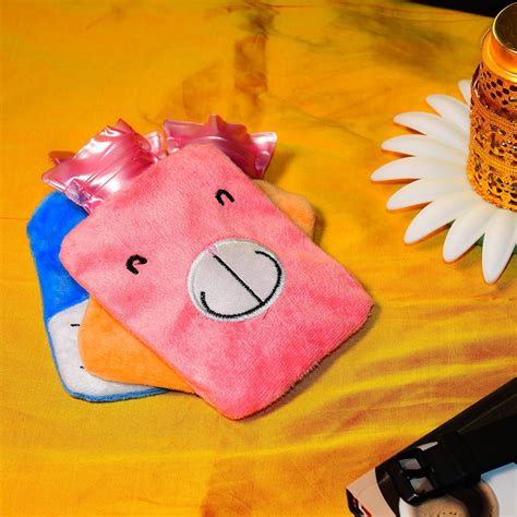 Pink Small Hot Water Bag With Cover For Pain Relief Neck