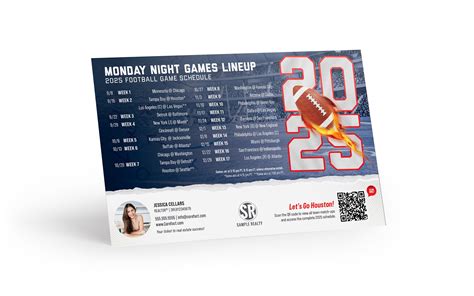 Personalized 2025 Football Schedule Postcards for Real Estate Agents