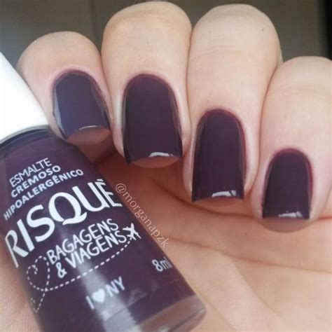 Esmalte I Love NY RISQUÉ Purple nails Nail art Nail design