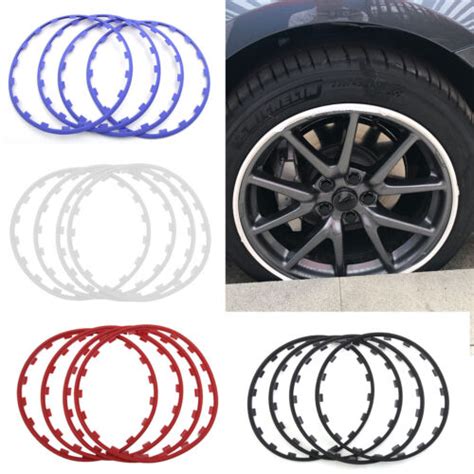 Pcs Set Inch Car Wheel Hub Rim Trim Tire Ring Guard Strip