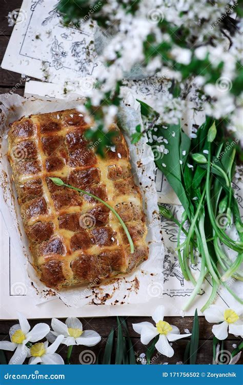 Savoury Cheddar And Wild Garlic Hot Cross Buns Traditional Easter