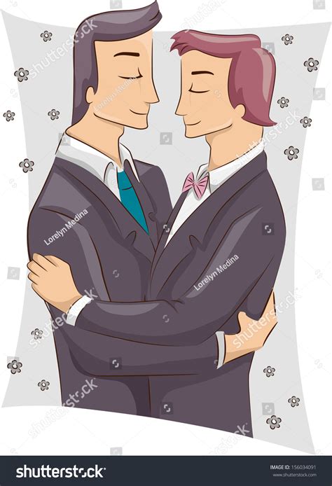 Illustration Pair Male Same Sex Couple Stock Vector Royalty Free Shutterstock