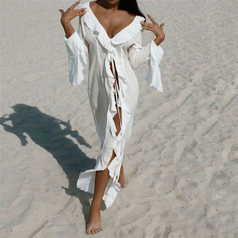 Dear Fashion Wholesale Long Sleeve Lace Beach Bikini Sunscreen Cover Up Od Df