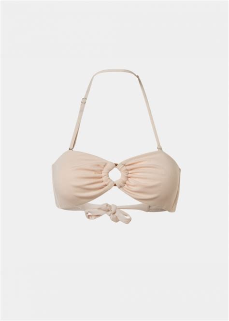 Sicily Bikini Top Cream Rib