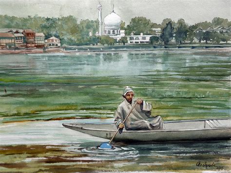 Dal Lake Kashmir Painting By Gourav Sheode Fine Art America