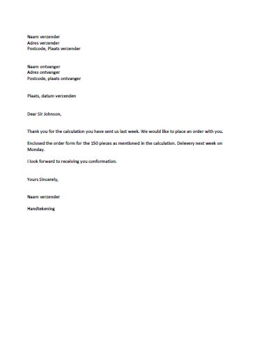 Zakelijke Brief Engels