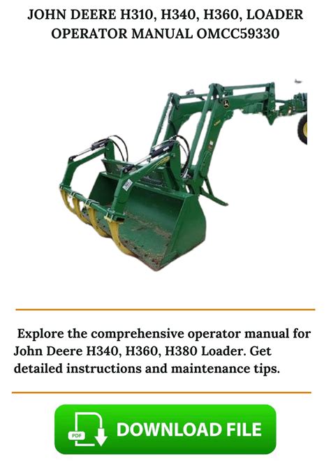John Deere H310 H340 H360 Loader Operator Manual Omcc59330 By