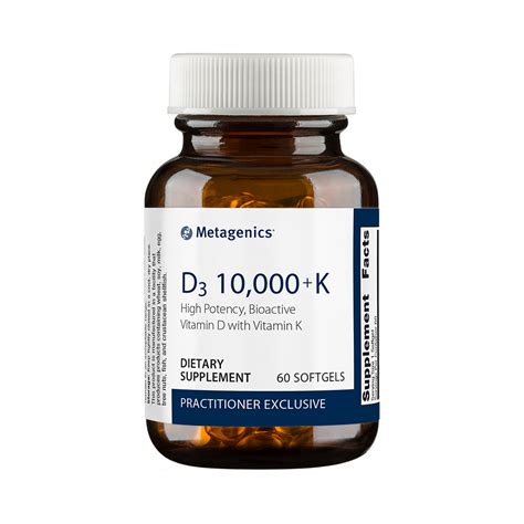 Vitamin D3 10 000 With Vitamin K Metagenics