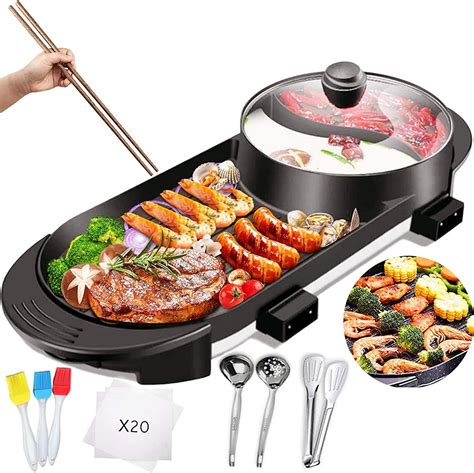 Buy Electric Grill With Hot Pot In Indoor Bbq Grill And Shabu Shabu Pot With Divider W