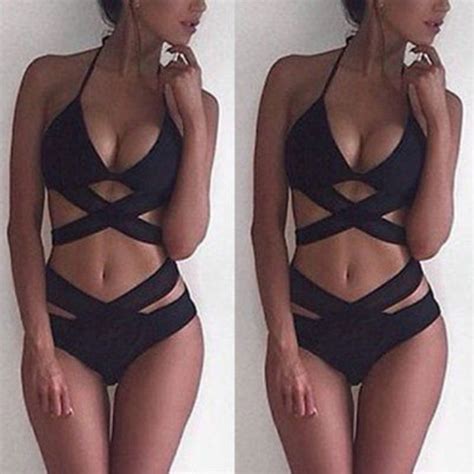 Conjunto De Bikini Con Realce Para Mujer Traje De Ba O Bandage