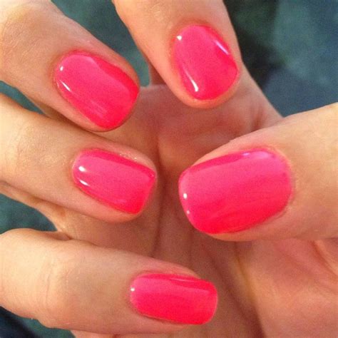 Hot Pink Gel Polish Nails Nailtech Nailspolish Nailsofinstagram Gelish Manicure Summer